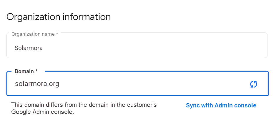 Shows the option to sync with Admin console