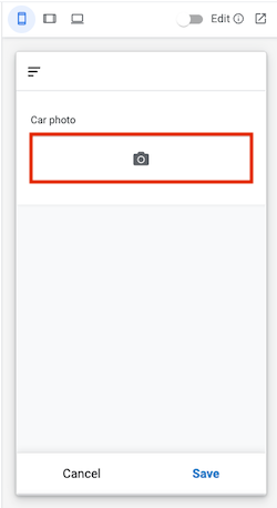 Click in the Car photo field to upload a photo