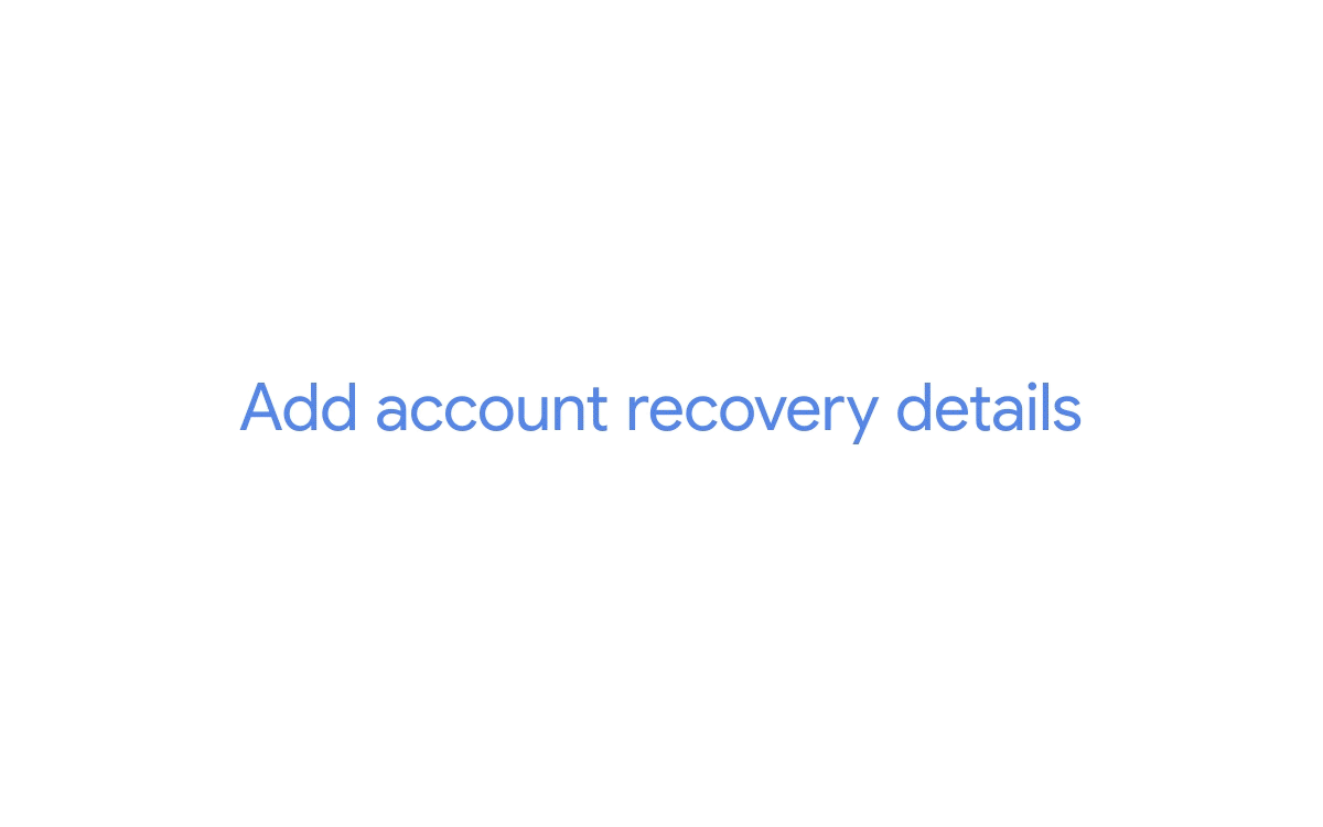 An animation showing how to set up a recovery phone number for your Google Account