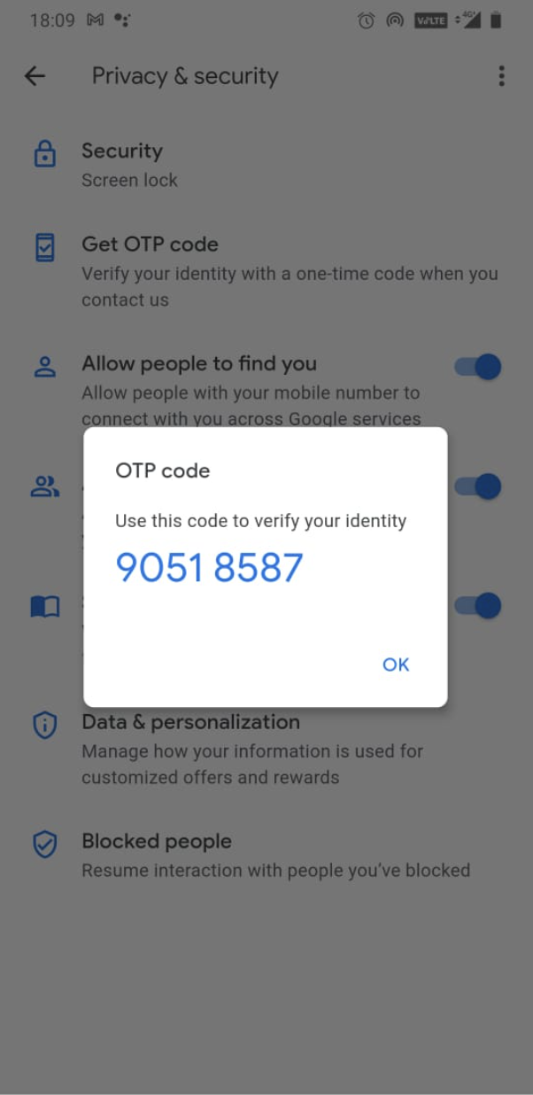 how to see my account number in google pay