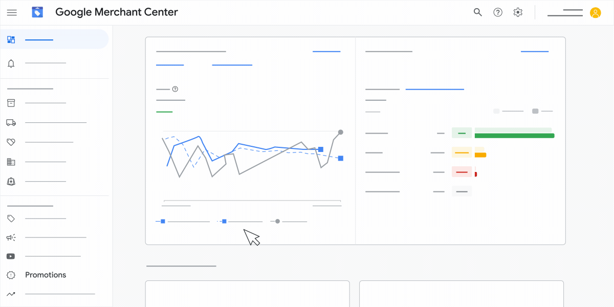 An animation showing how to choose which products a promotion applies to in Google Merchant Center.