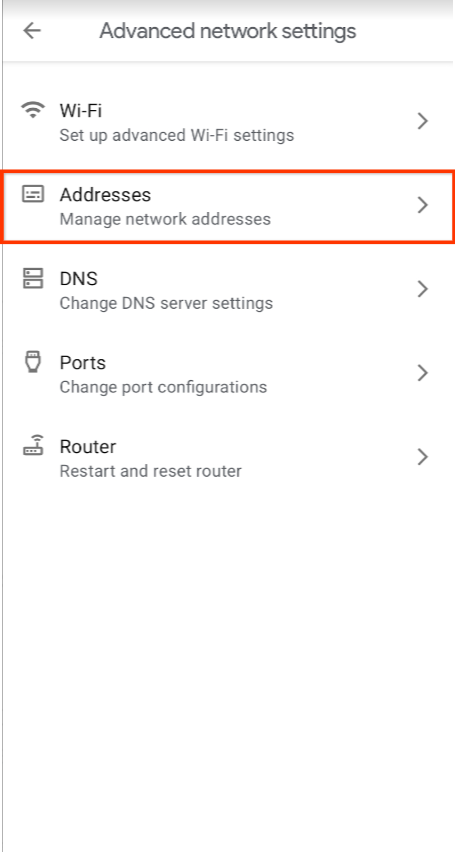 touch address to show IP addresses