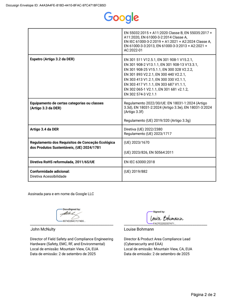 EU Declaration of Conformity page 2