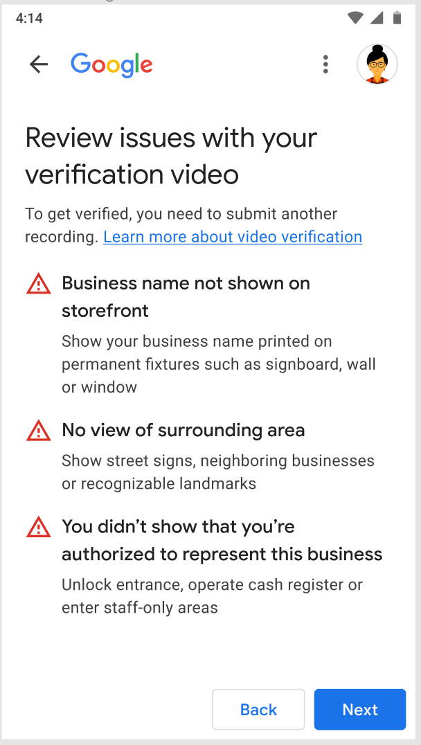 Review issues notification