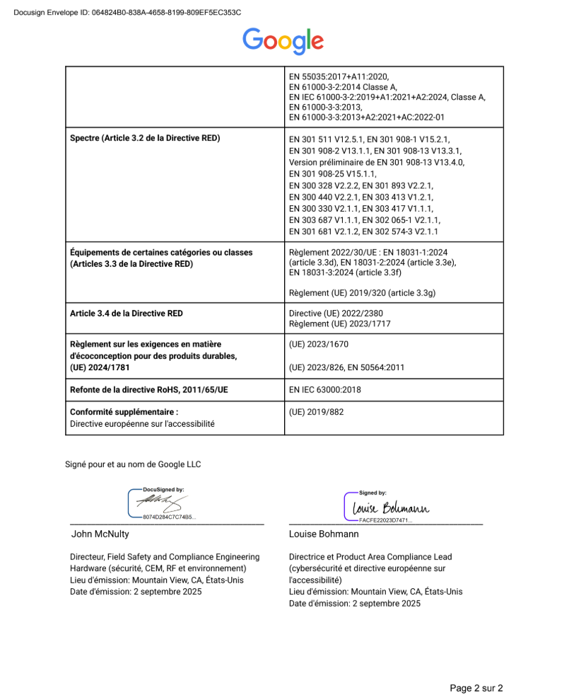EU Declaration of Conformity page 2