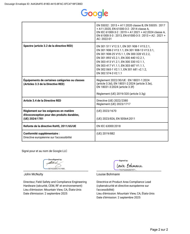 EU Declaration of Conformity page 2