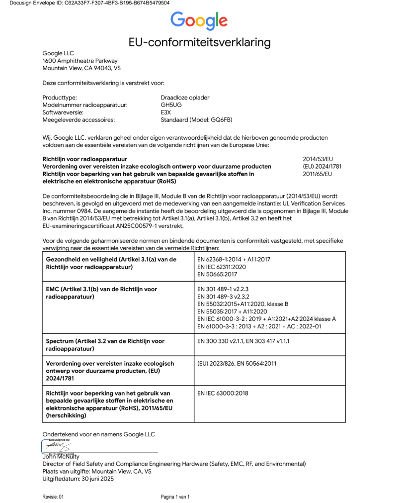 EU Declaration of Conformity