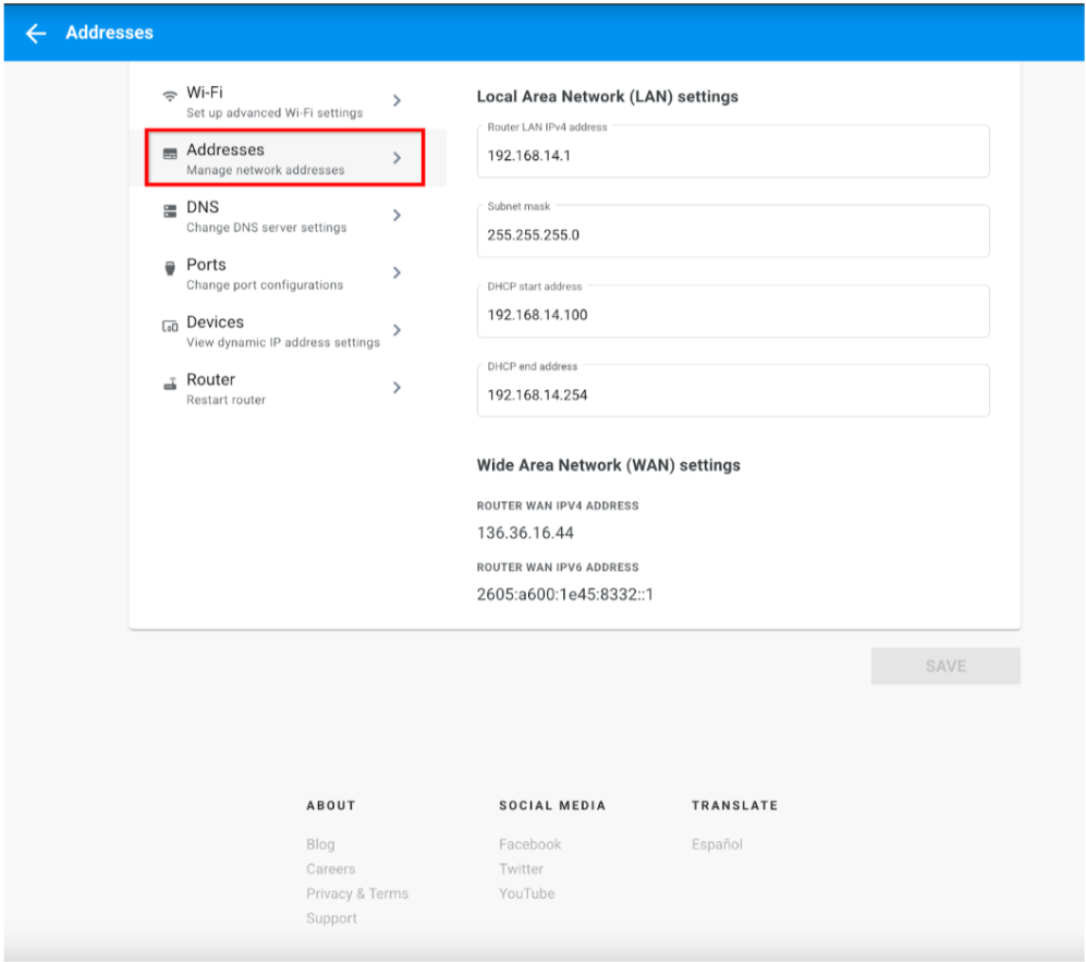 Configure network addresses Google Fiber Help