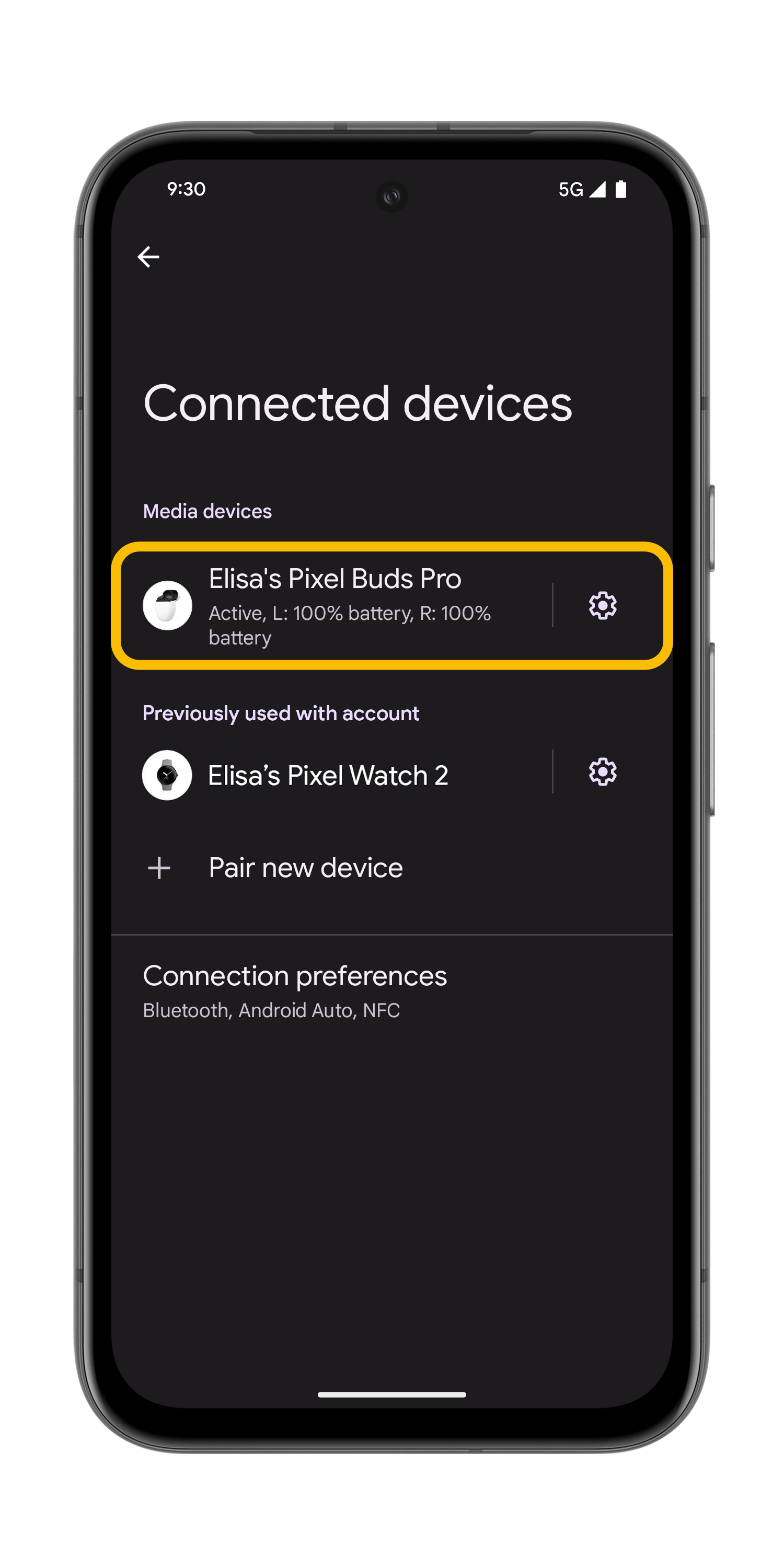Connect a bluetooth device pixel phone help