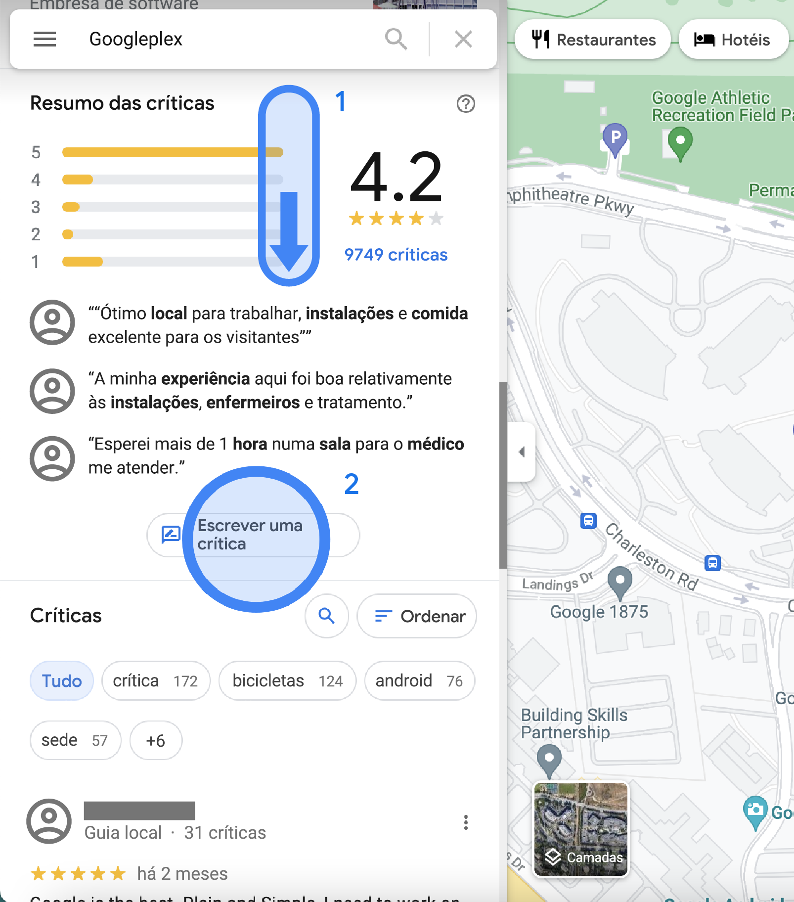 Adicione, edite ou elimine críticas e classificações do Google Maps -  Computador - Google Maps Ajuda