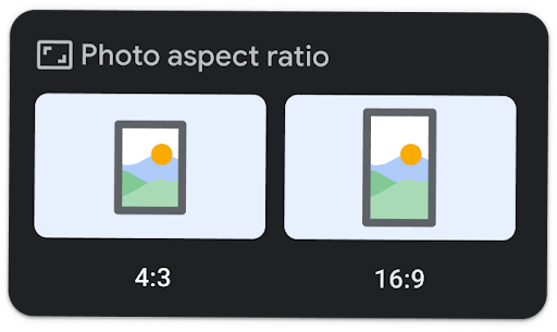 Camera Go settings: Photo aspect ratio