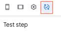 Test icon in right pane of automation