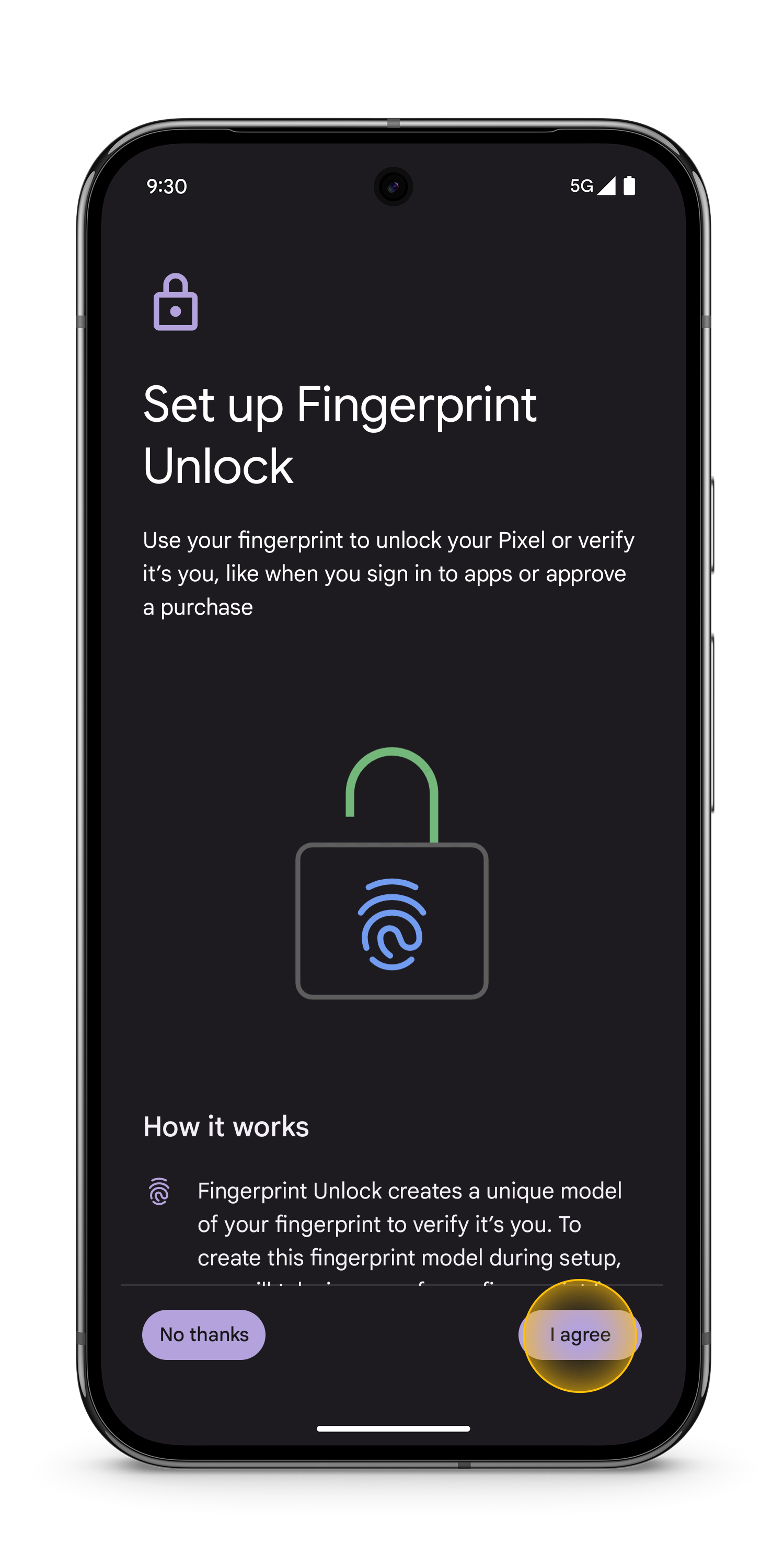 Set up Fingerprint Unlock Step 5