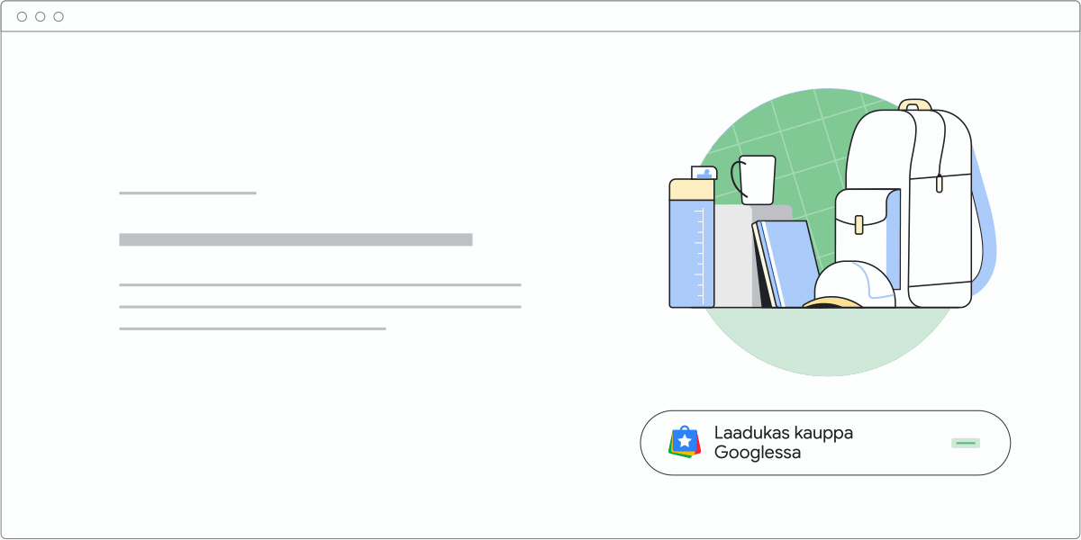 Animaatio Googlen Arvostettu kauppias ‐merkistä tietokoneella
