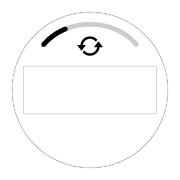 Illustration of the scale's screen with a progress bar at the top and, below that, circular arrows in a counter-clockwise direction