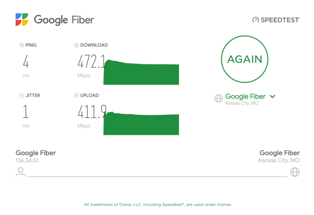 Run an internet speed test google fiber help