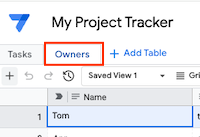 Select Owners tab