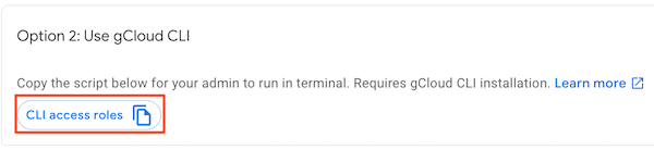 Copy CLI access roles