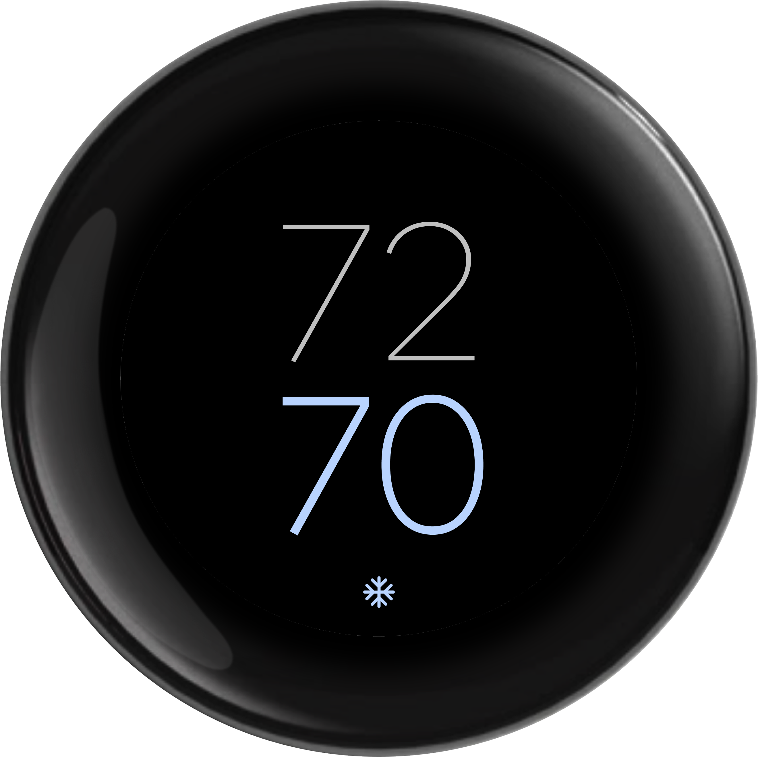 Indoor temps variant of the Nest Thermostat Farsight face showing near view info
