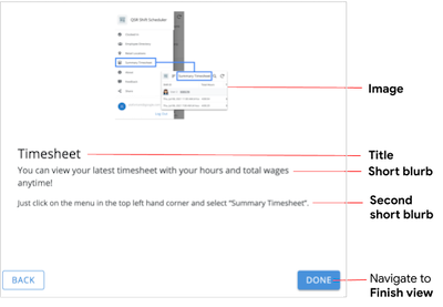 Image showing where view options in the Instructions onboarding view,