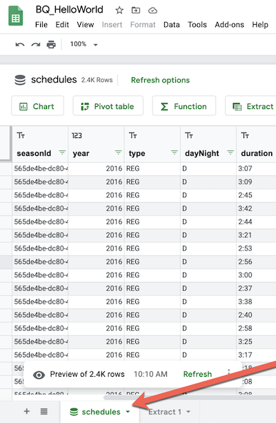 Connected sheet with database icon