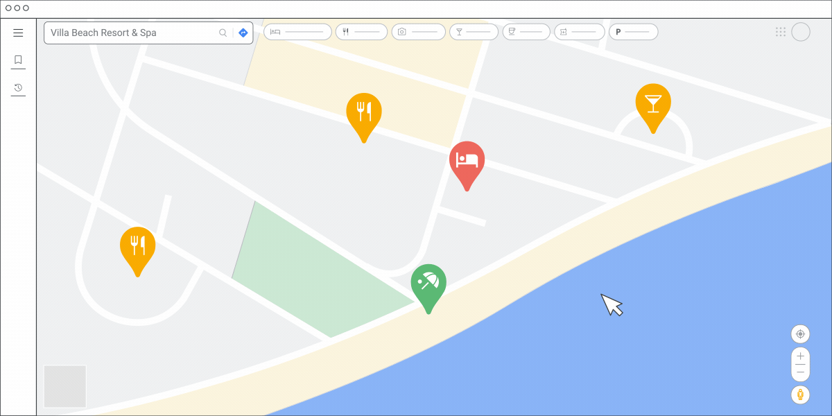 Animation montrant comment un clic sur la fiche informative dans Maps ouvre la fiche