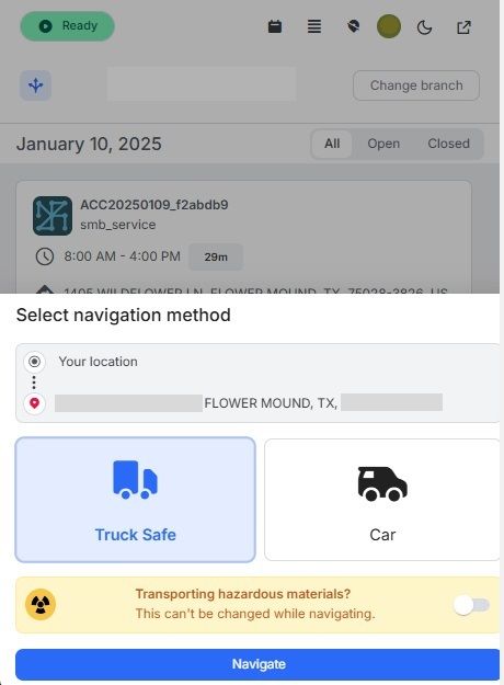 Truck Safe or Car navigation options