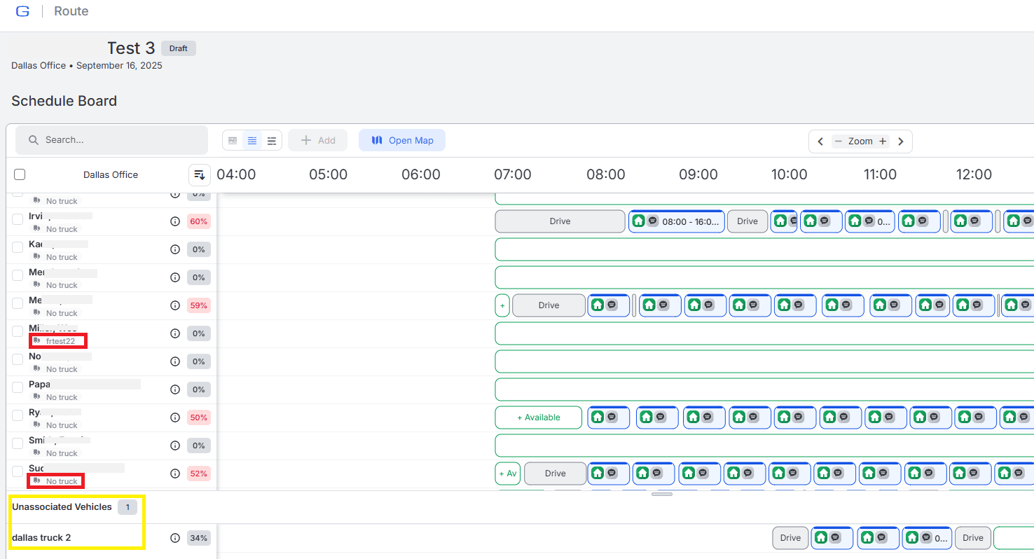 Route schedule board