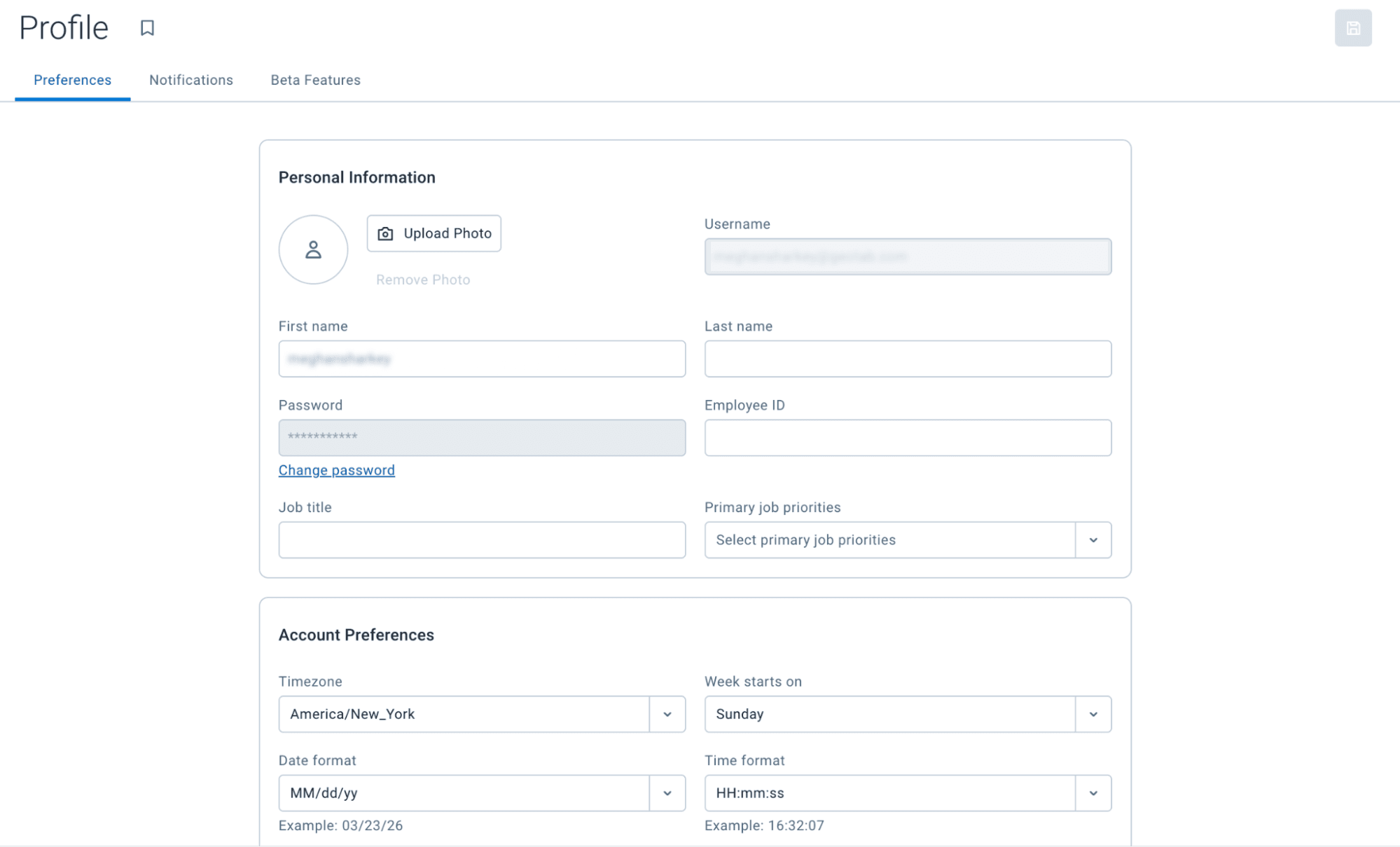 Image showing new user Options page.