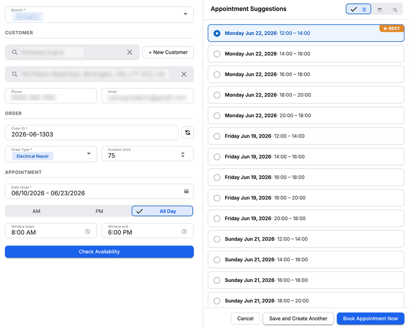 Image showing new appointment module for AR&O