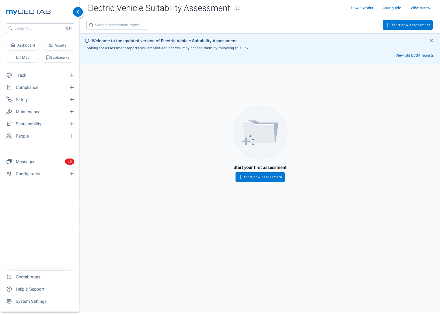 Image showing new EVSA page