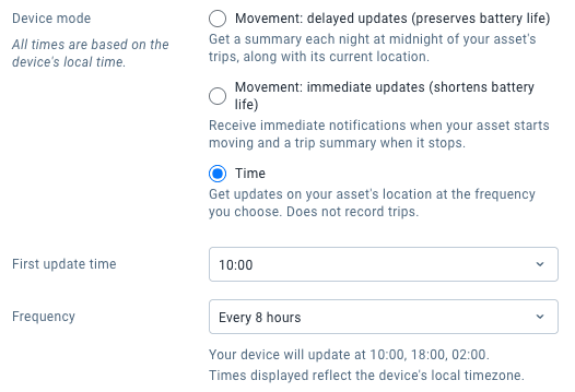Image showing device mode: Movement delayed updates