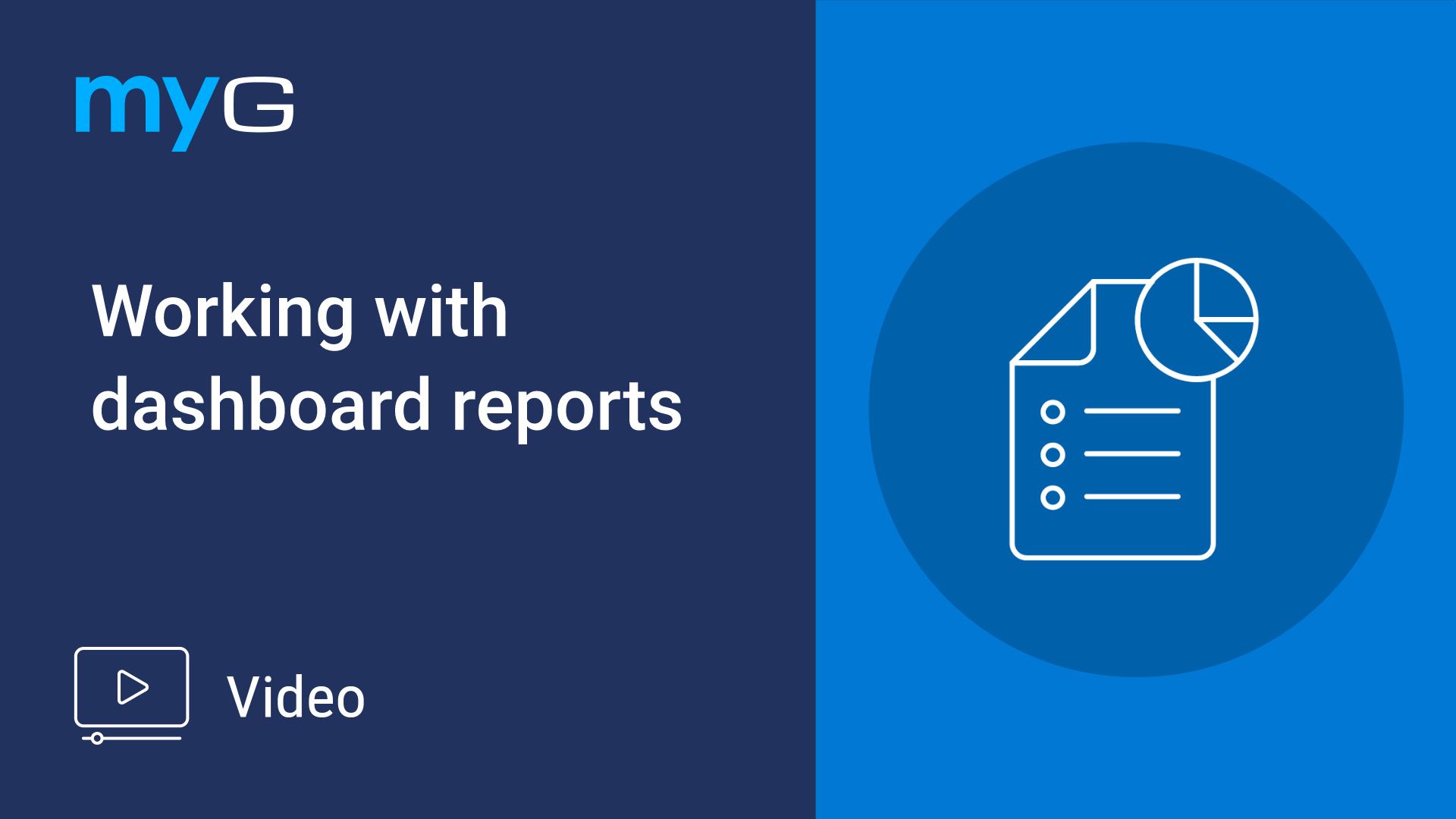 Thumbnail for Working with dashboard reports