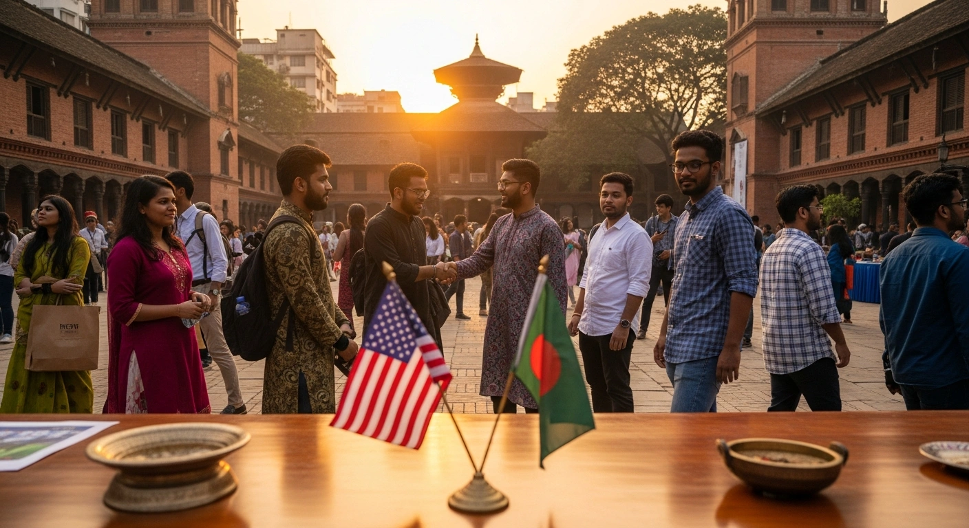 People from the United States and Bangladesh gather at a cultural exchange event in Dhaka to celebrate America Week 2026.