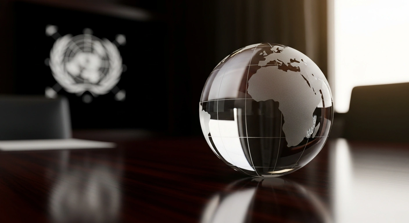 A polished glass globe sits on a desk to represent Andorra's financial support for the Organisation for the Prohibition of Chemical Weapons.