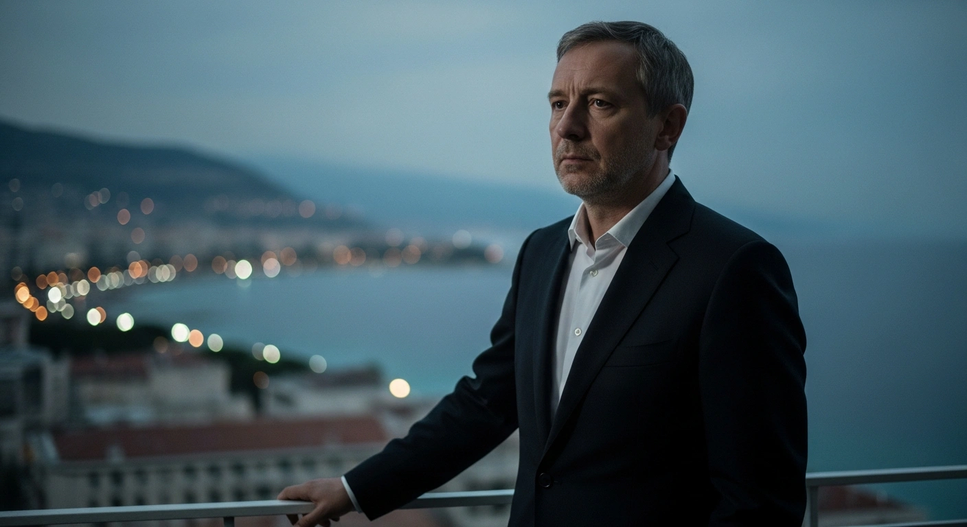 Filmmaker Andrey Zvyagintsev stands on a balcony at the Cannes Film Festival, expressing his somber opposition to the war in Ukraine.