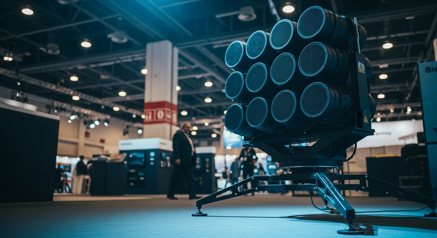 The ASELSAN DRONEDEF counter-UAV system is displayed at the Eurosatory 2026 exhibition to showcase advanced aerial threat detection technology.