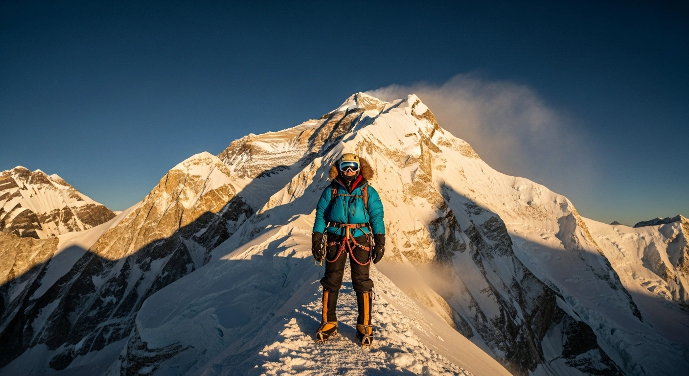 Rupamoni Gorh stands at the summit of Mount Everest, becoming the first woman from Assam to reach the world's highest peak.