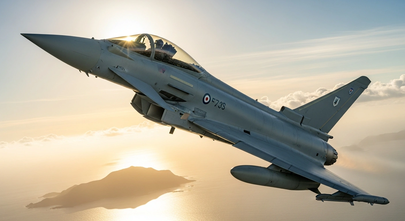 Royal Australian Air Force Chief Air Marshal Stephen Chappell and German Air Force Chief Lieutenant General Ingo Gerhartz fly a Eurofighter Typhoon together during Exercise Pitch Black 2024 in Darwin.