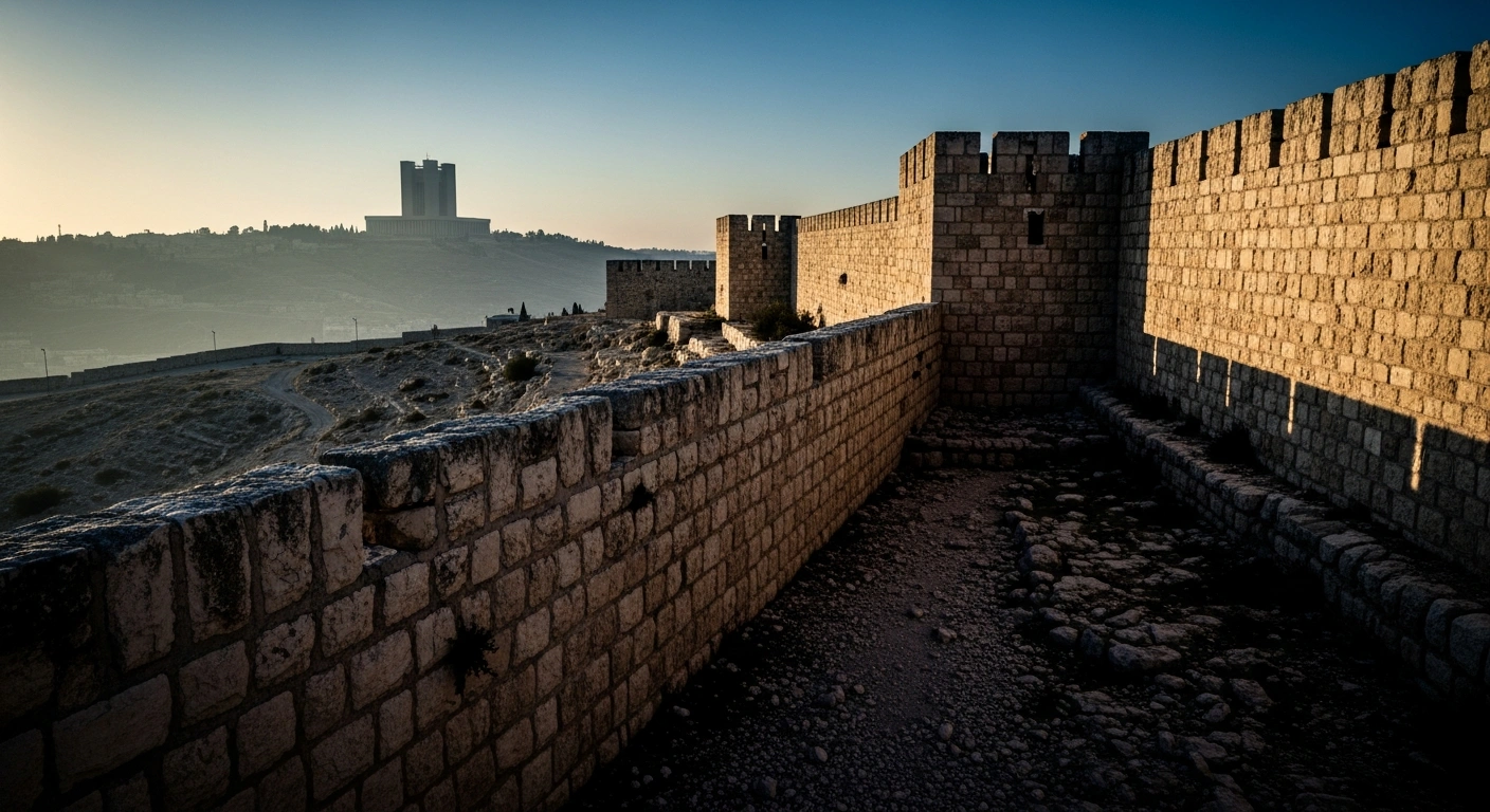 A cinematic view of the West Bank landscape representing the Australian government's implementation of sanctions against individuals and entities involved in settler violence.