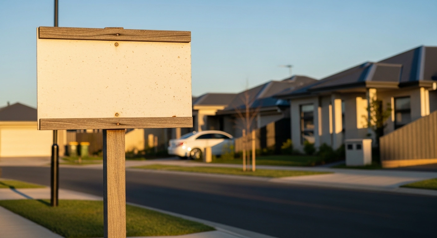 A suburban Australian street scene represents the national debate over housing affordability and tax reform policies.