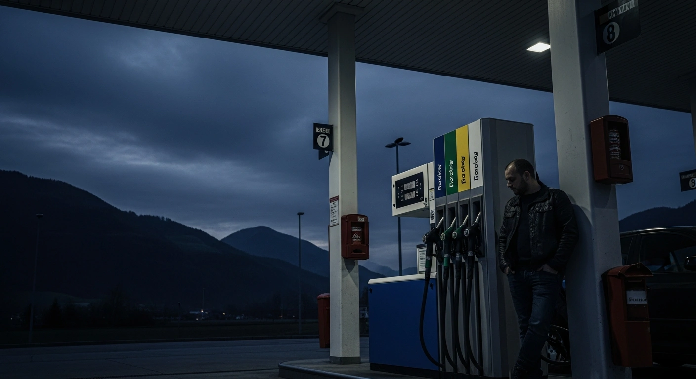 A motorist stands at a fuel pump in Austria during a period of rising petrol and diesel prices.