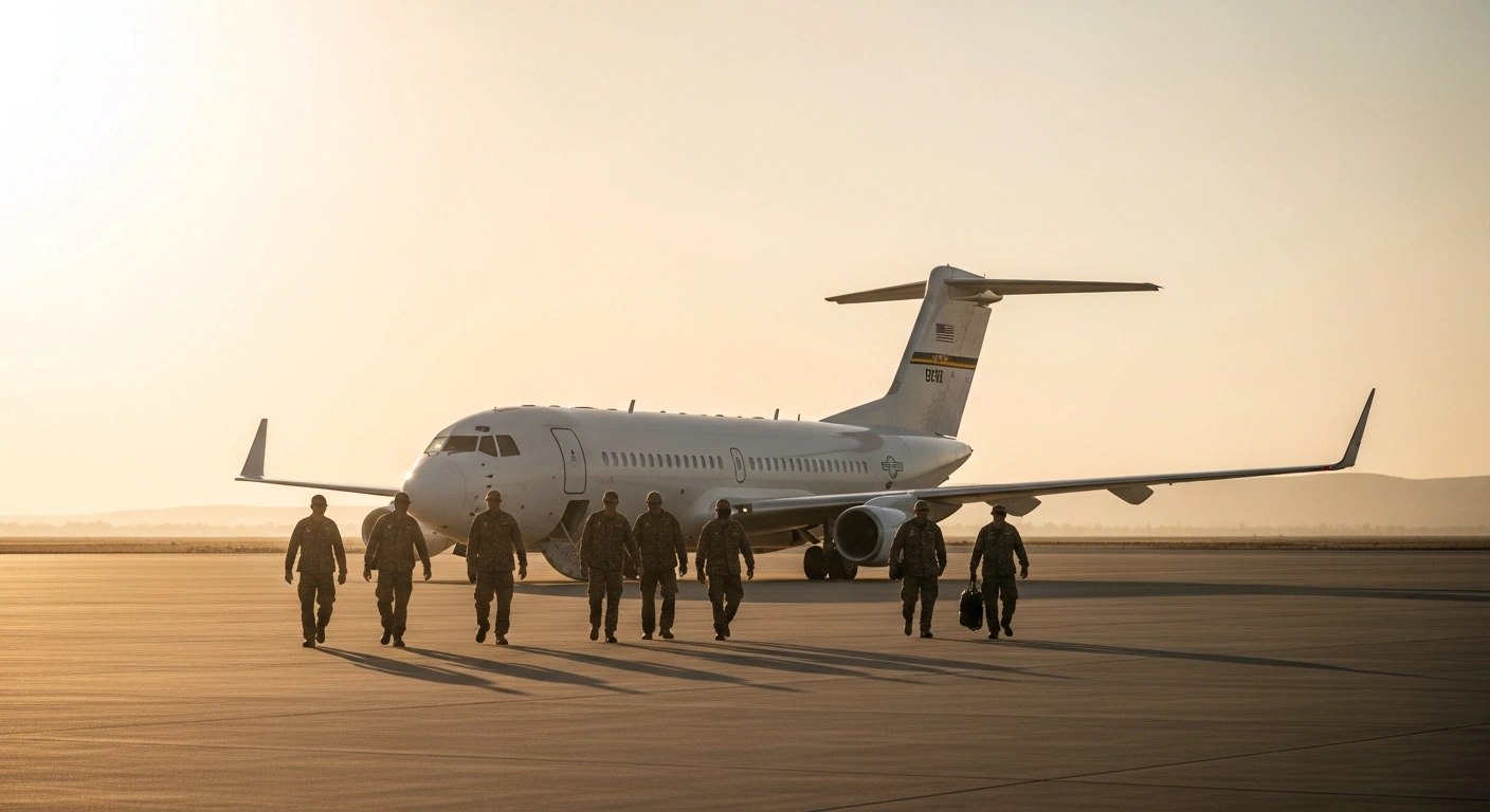 Azerbaijani citizens arrive at an airport after being repatriated from camps in Syria by government authorities.