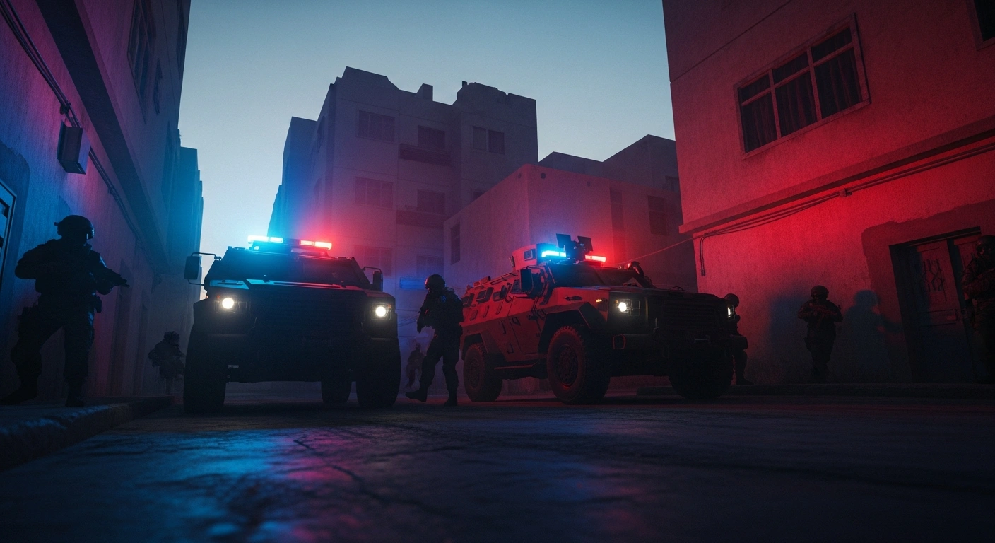 Bahraini security forces conduct a tactical operation to arrest individuals linked to the Islamic Revolutionary Guard Corps.