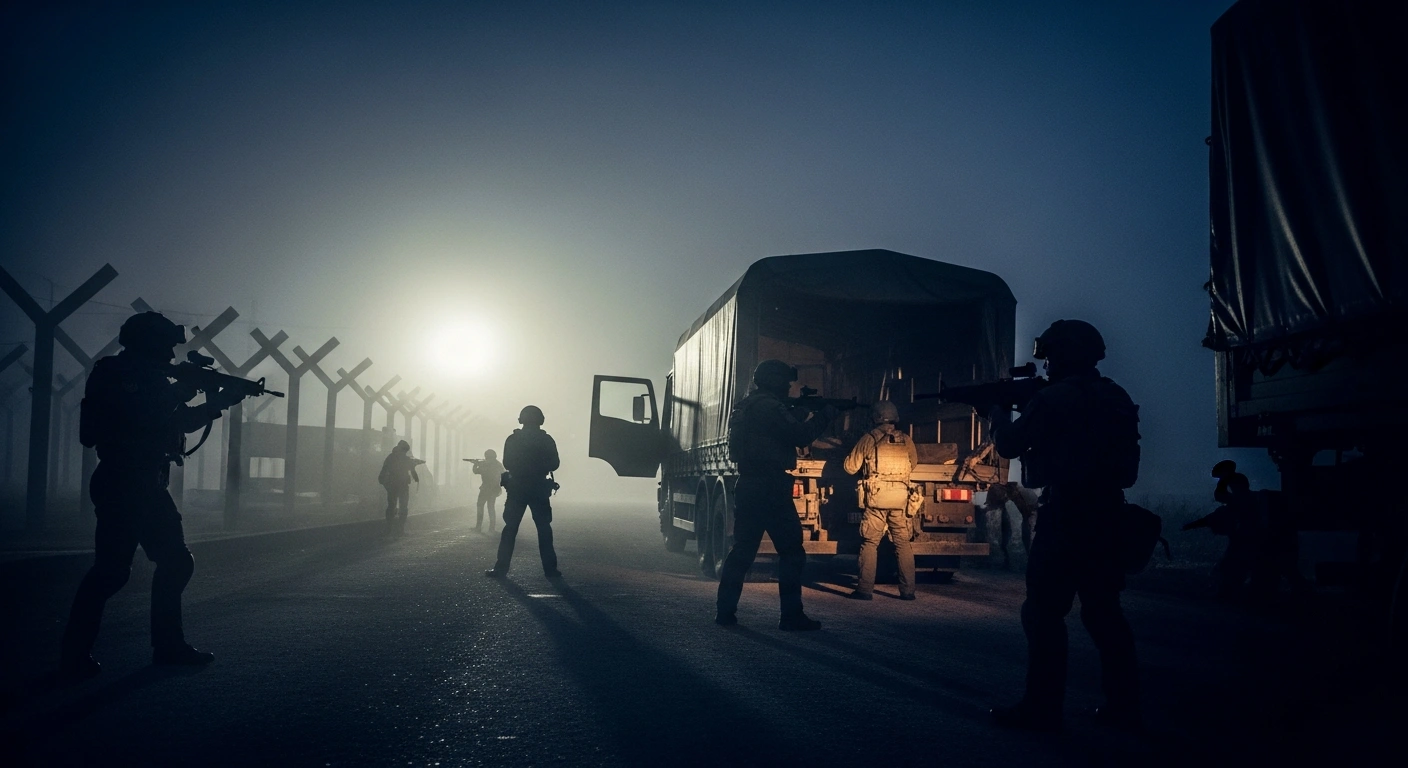 German and Serbian law enforcement officers conduct a tactical raid to dismantle a human smuggling network targeting migrants along the Balkan route.
