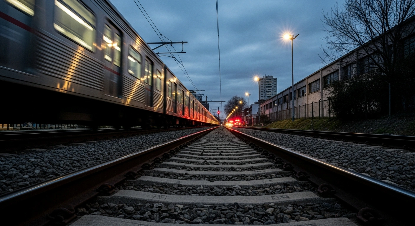 A view of the Roca line train tracks in the Barracas neighborhood of Buenos Aires where a fatal accident occurred.
