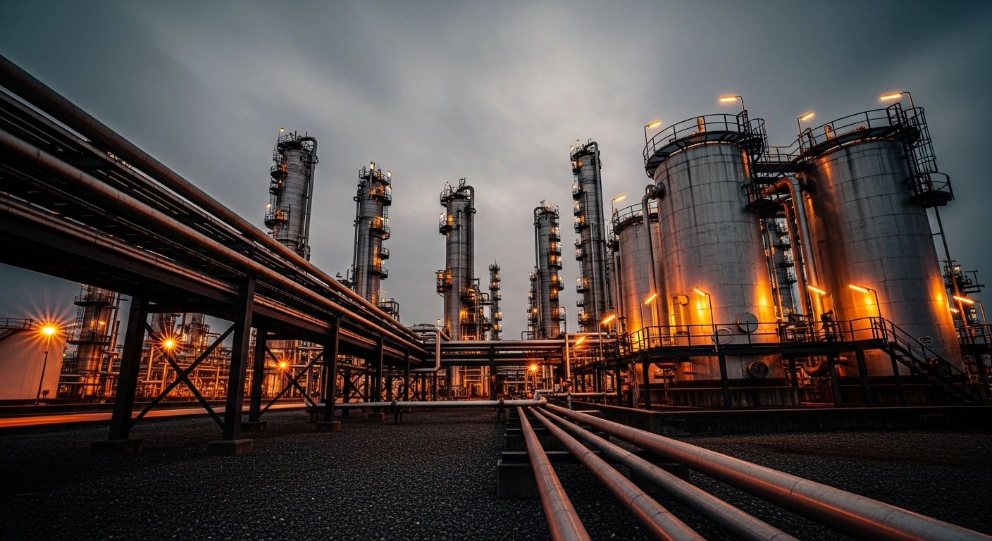 An industrial oil refinery in Bashkortostan represents the consolidation of Bashneft assets into the state-controlled energy giant Rosneft.