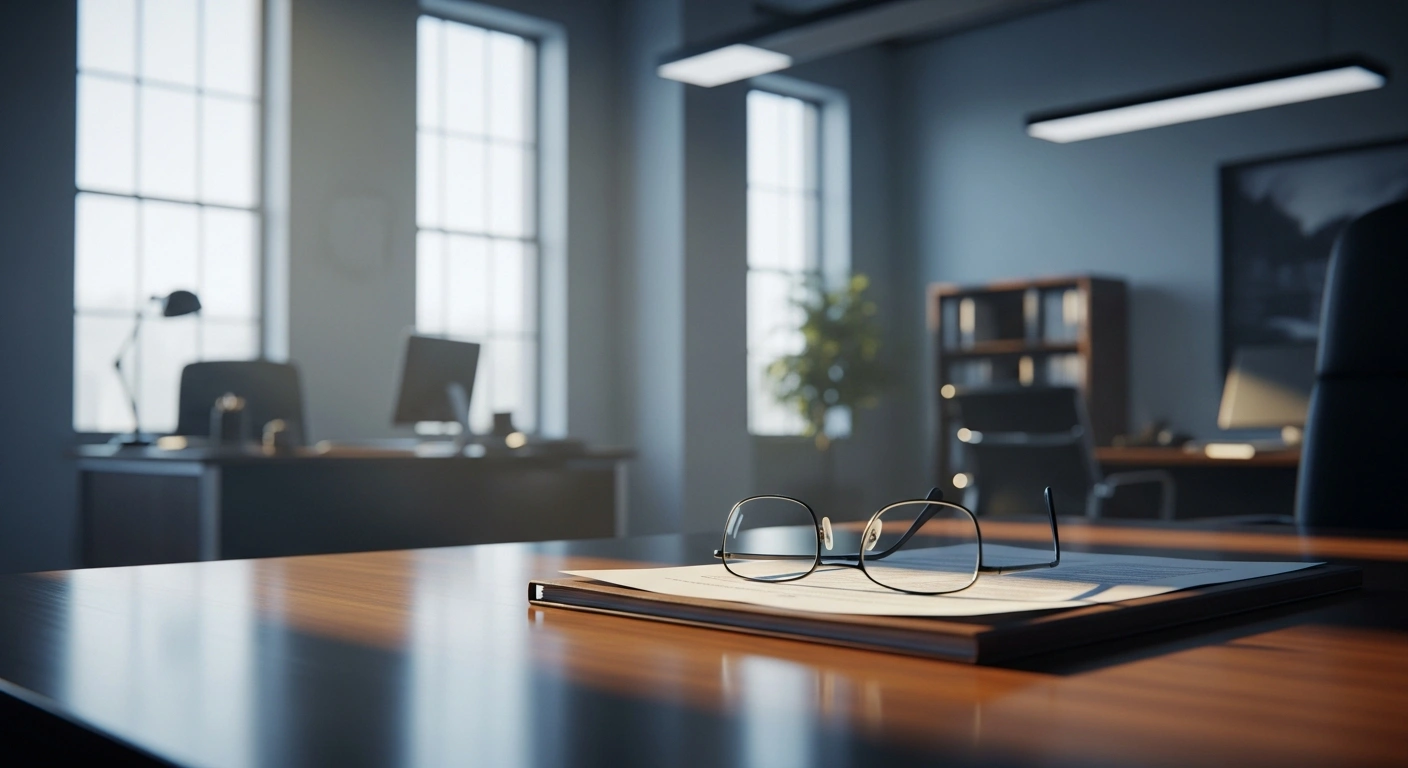 A professional desk in a government office represents the Belgian Federal Pensions Service as they work to rectify pension payment errors for survivors of the 2016 Brussels bombings.