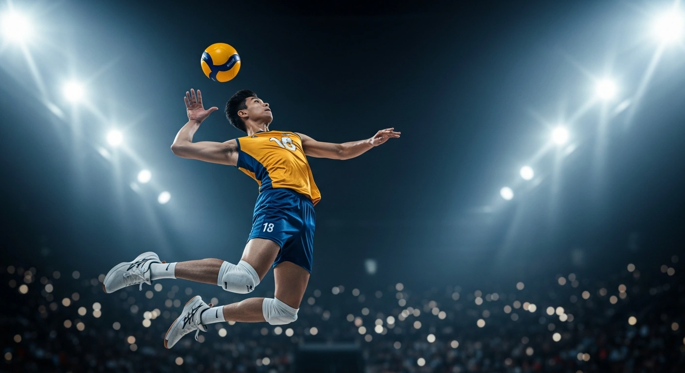A Belgian men's national volleyball player jumps to spike a ball during an intense practice session ahead of the team's historic debut in the Volleyball Nations League.