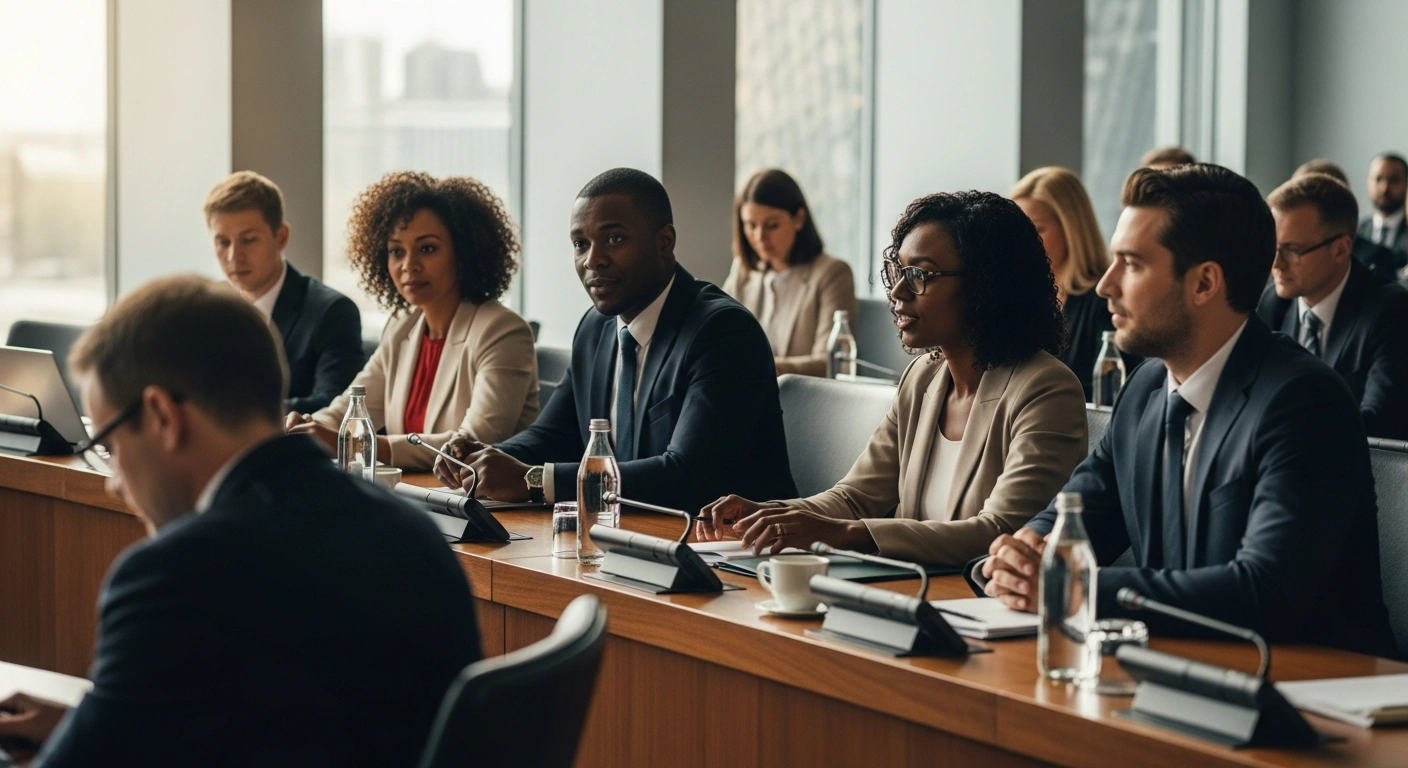 Newly elected members of the Bangladesh Nationalist Party participate in a legislative training workshop to prepare for their parliamentary duties.